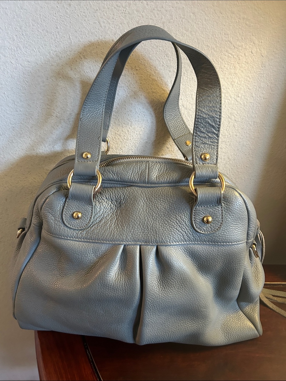 Joseph Charles Structured Women's Shoulder Bag in Slate Blue